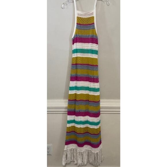 ANTHROPOLOGIE 525 AMERICA CROCHET MAXI DRESS Boem Small NWT - Picture 3 of 10